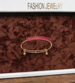 1Pc Radiant Ruby Bracelet – Elegant Red Crystal Cuff for Women - Image 3