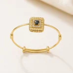 1Pc Enchanting Evil Eye Bracelet – Chic Gold Cuff for Women - Image 2