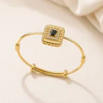 1Pc Enchanting Evil Eye Bracelet – Chic Gold Cuff for Women - Image 4