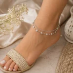 1 Dazzling Silver Double Layer Anklet for Women | Bold Minimalist Style - Image 2