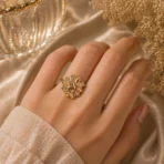 Golden Bloom Adjustable Ring for Women | Soft Luxe Edition - Image 2