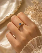 1 Royal Blue Stone Adjustable Ring for Women | Striking Elegant Glow - Image 2
