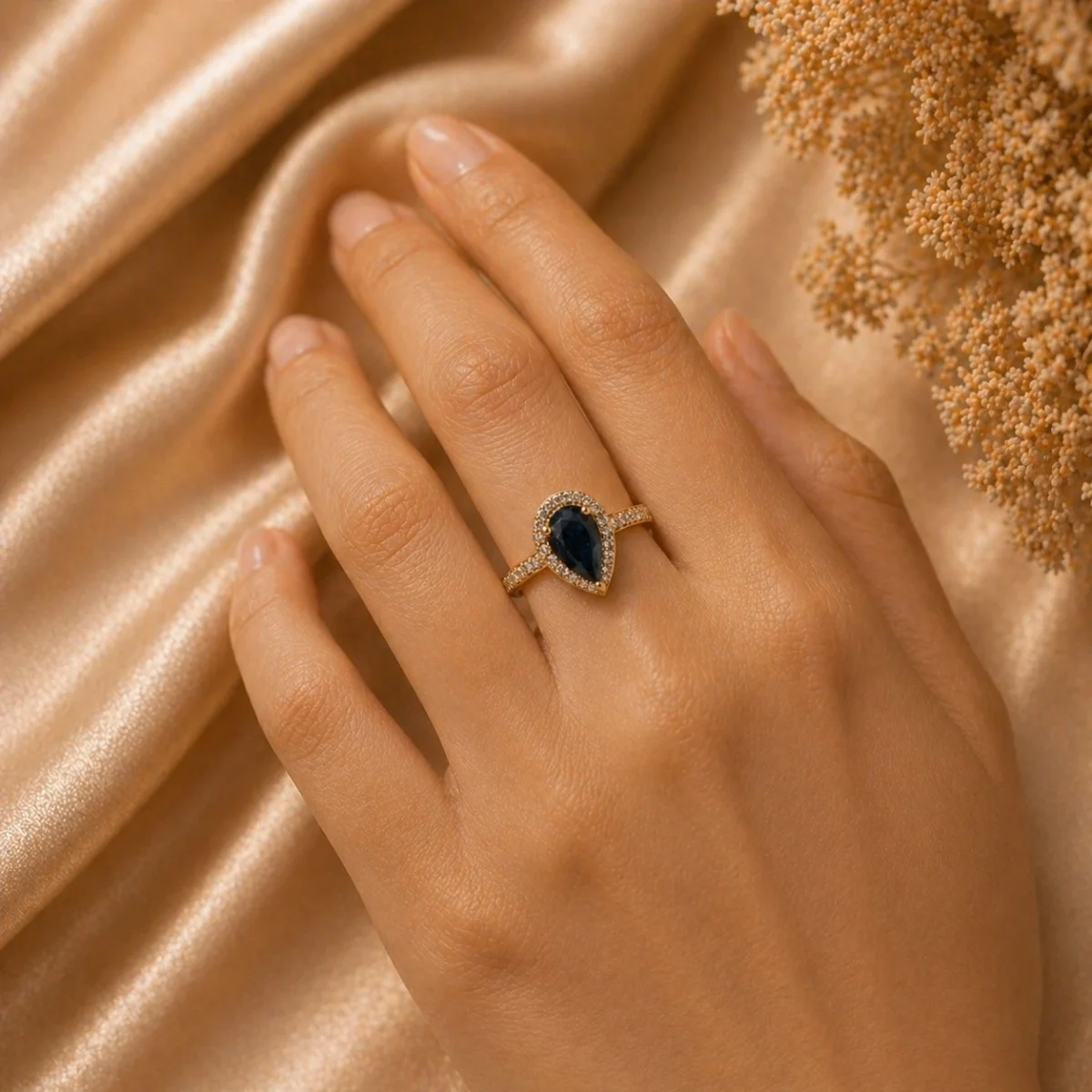 Midnight Aura Sapphire Ring for Women | Elegant Luxe Edition - Image 2