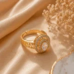 Royal Halo Zircon Ring for Women | Luxe Statement Edition - Image 3
