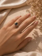 1 Captivating Black Stone Ring for Women | Effortless Adjustable Fit - Image 2