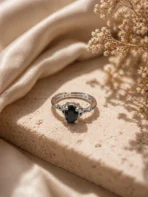 1 Captivating Black Stone Ring for Women | Effortless Adjustable Fit - Image 3