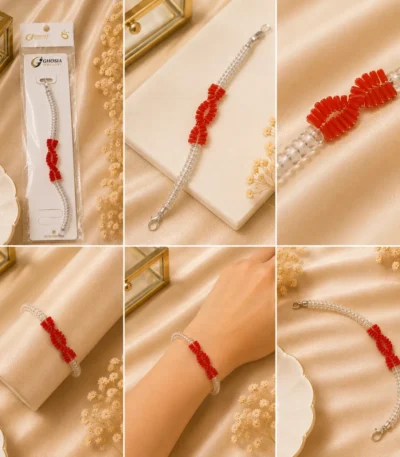 Red Beaded Crystal Bracelet for festive and everyday styling in Pakistan