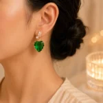 Lightweight Green Heart Earrings Pakistan with modern desi vibe