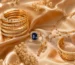 Artificial jewelry trends Pakistan 2025 — gold bangles, rings and earrings flatlay by LumiraPK
