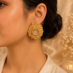 Traditional floral earrings with modern desi vibe