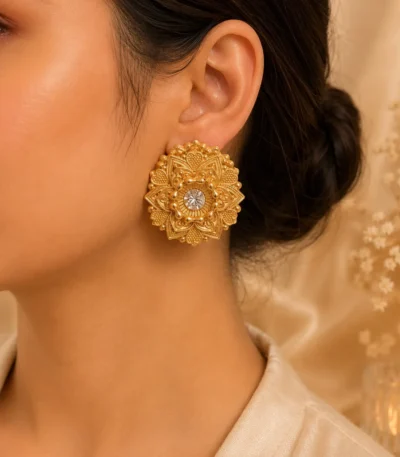 Traditional floral earrings with modern desi vibe