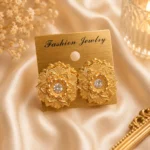 Gold Floral Stud Earrings Pakistan for festive styling