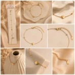 Gold Heart Bracelet with stainless steel chain for minimal everyday styling