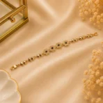 Golden Daisy Charm Bracelet with floral crystal detailing for elegant everyday styling