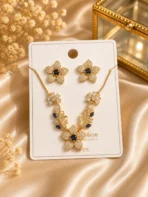 Blue Stone Floral Necklace Set for Women – Lumira PK Jewelry Pakistan