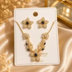 Blue Stone Floral Necklace Set for Women – Lumira PK Jewelry Pakistan