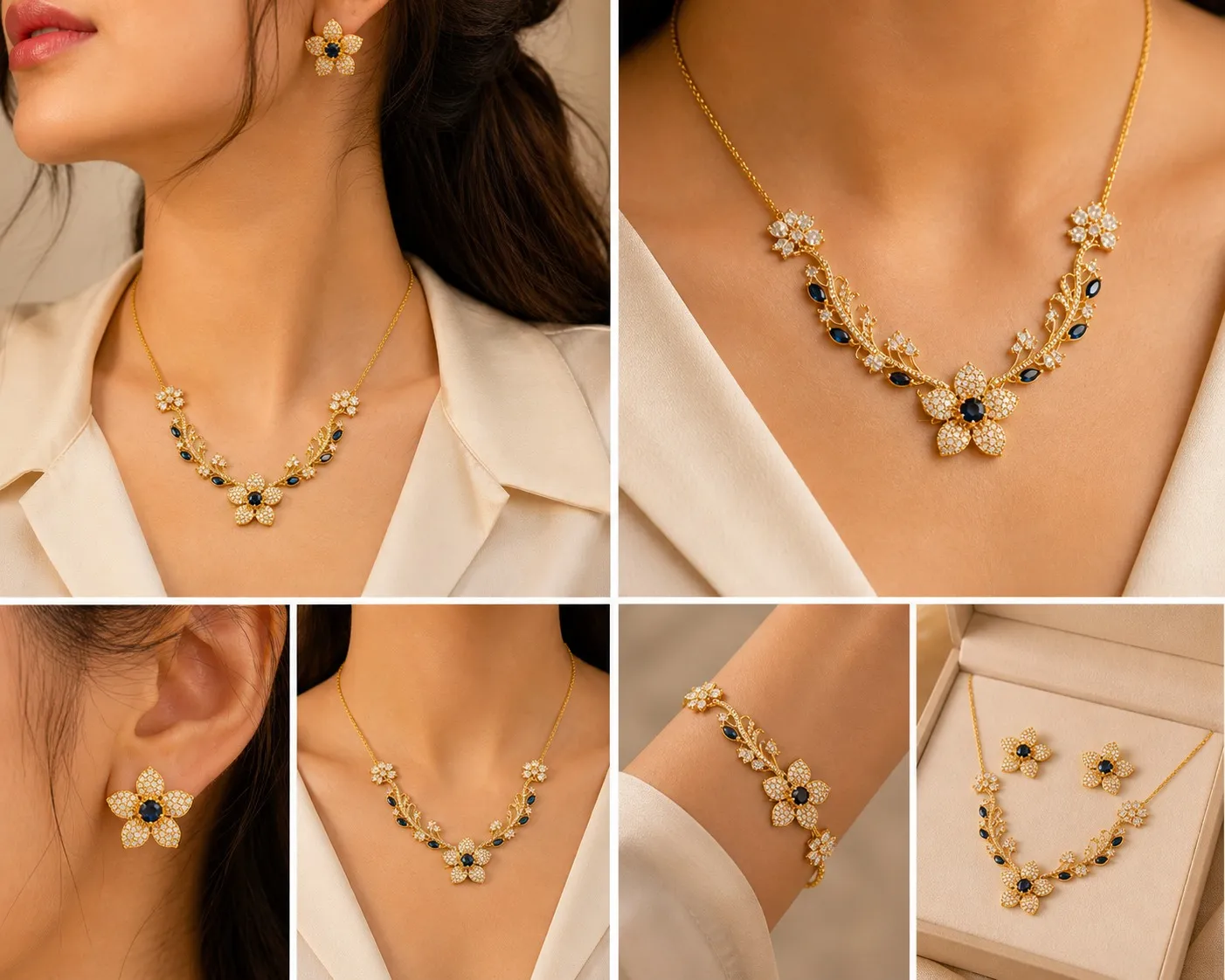 WhatsApp Image 2026-05-02 at 10.09.28 AM (1) Blue Stone Floral Necklace Set for Women – Lumira PK Jewelry Pakistan