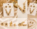 Blue Stone Floral Necklace Set for Women – Lumira PK Jewelry Pakistan
