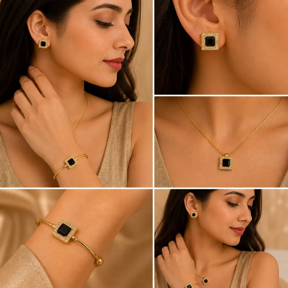 Black Stone Jewelry Set for Women – Lumira PK Jewelry Pakistan