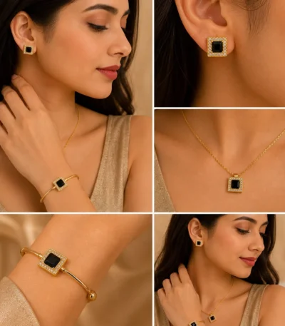 Black Stone Jewelry Set for Women – Lumira PK Jewelry Pakistan