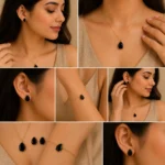 Black Teardrop Jewelry Set for Women – Lumira PK Jewelry Pakistan