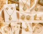 Mint Green Stone Jewelry Set for Women – Lumira PK Jewelry Pakistan