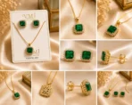 Emerald Green Jewelry Set for Women – Lumira PK Jewelry Pakistan