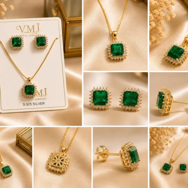 Emerald Green Jewelry Set for Women – Lumira PK Jewelry Pakistan