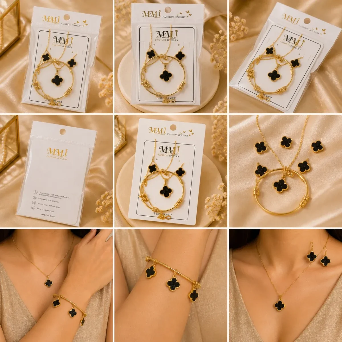 Black Clover Jewelry Set for Women – Lumira PK Jewelry Pakistan