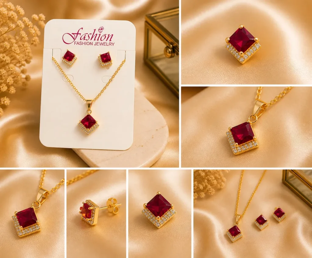 Artificial Ruby Jewelry Set for Women – Lumira PK Jewelry Pakistan