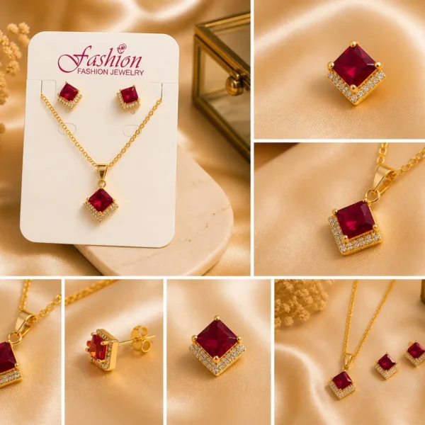 Artificial Ruby Jewelry Set for Women – Lumira PK Jewelry Pakistan
