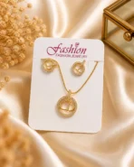 Gold Pendant Set 3 Piece Elegant Luxury Design - Image 3