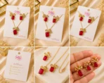 Elegant Red Stone Jewelry Set for Women – Lumira PK Jewelry Pakistan