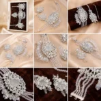 White Pearl Bridal Jewelry Set multi layer artificial wedding necklace earrings tikka bracelet Pakistan