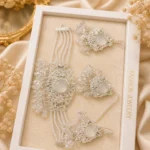 White Pearl Bridal Jewelry Set multi layer artificial wedding necklace earrings tikka bracelet Pakistan