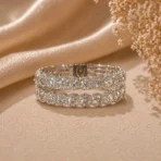 Silver crystal bangles Pakistan with elegant sparkling stone detailing