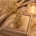 Kundan ruby bangle pair Pakistan — 2-piece bridal crystal stone kangan by LumiraPK
