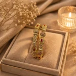 Kundan ruby bangle pair Pakistan — 2-piece bridal crystal stone kangan by LumiraPK