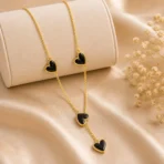 black heart drop necklace for women luxury gold chain jewelry by lumira pk