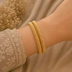 2Pc Gleam Hoops – Irresistible Textured Bangles for Women - Image 3