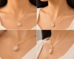 Gold halo pendant