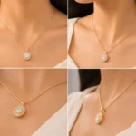 Gold halo pendant