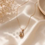 Gold plated crystal pendant necklace Pakistan elegant minimalist jewelry