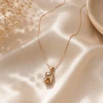 Gold plated crystal pendant necklace Pakistan elegant minimalist jewelry