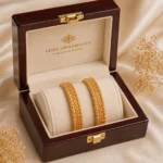 Gold carved bangles Pakistan – luxurious set of 4 intricately detailed traditional bangles by Lumira PK
