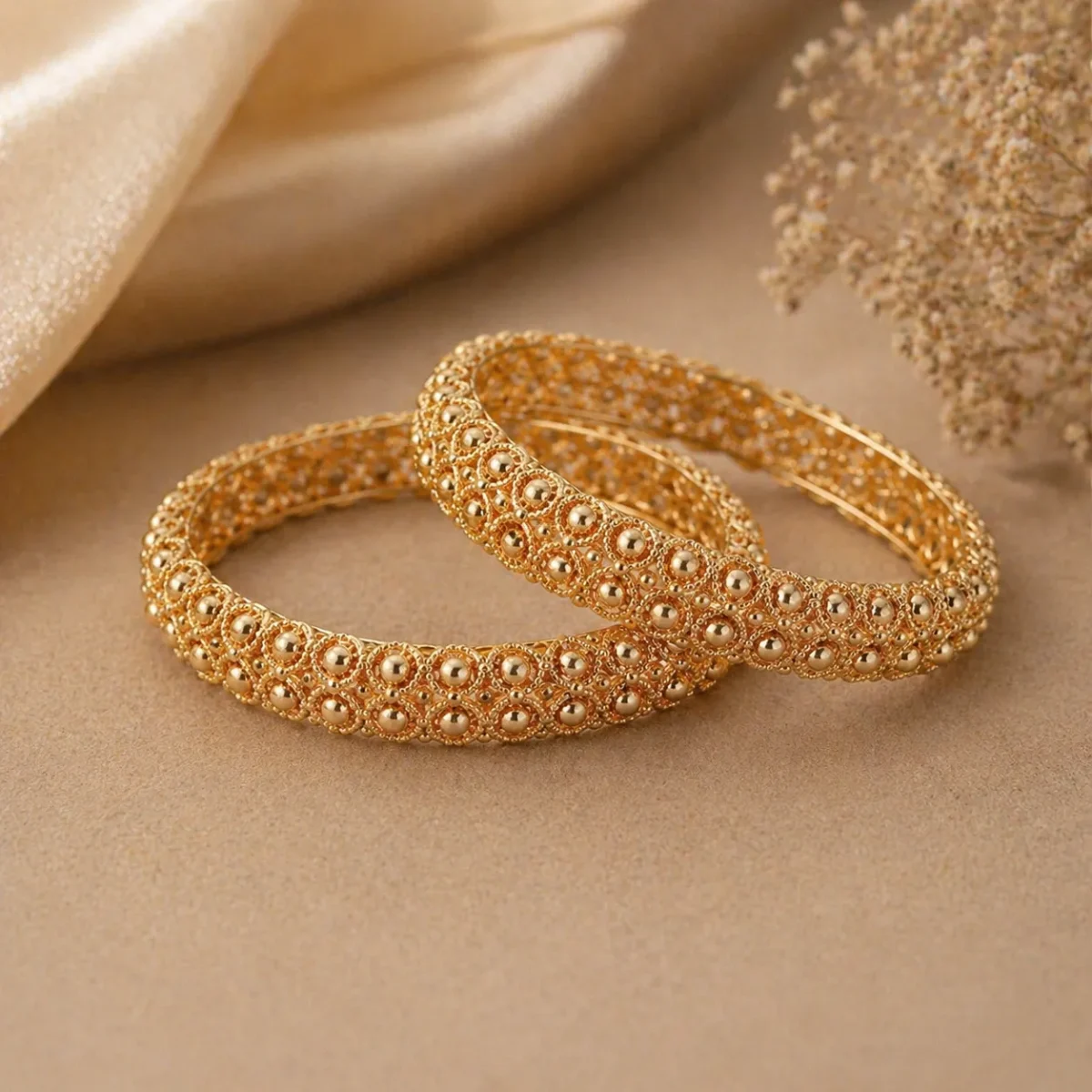 2Pc Gleam Hoops – Irresistible Textured Bangles for Women - Image 4