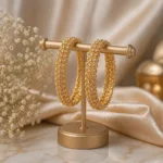 Textured gold hoop bangles Pakistan with elegant luxe detailing