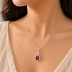Ruby Teardrop Pendant Necklace for Women – Lumira PK Jewelry Pakistan