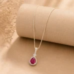 Ruby Teardrop Pendant Necklace for Women – Lumira PK Jewelry Pakistan