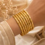 6Pc Dazzling Bangles – Graceful Gold Stack for Women - Image 2